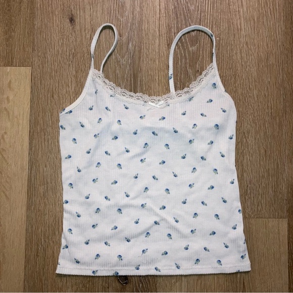 Rebellious Dreamer Women’s floral pattern lace top Y2K Vintage Babydoll Tank M - Picture 2 of 8